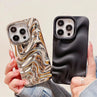 Luxury Plating Silver 3D Wave Pattern Case