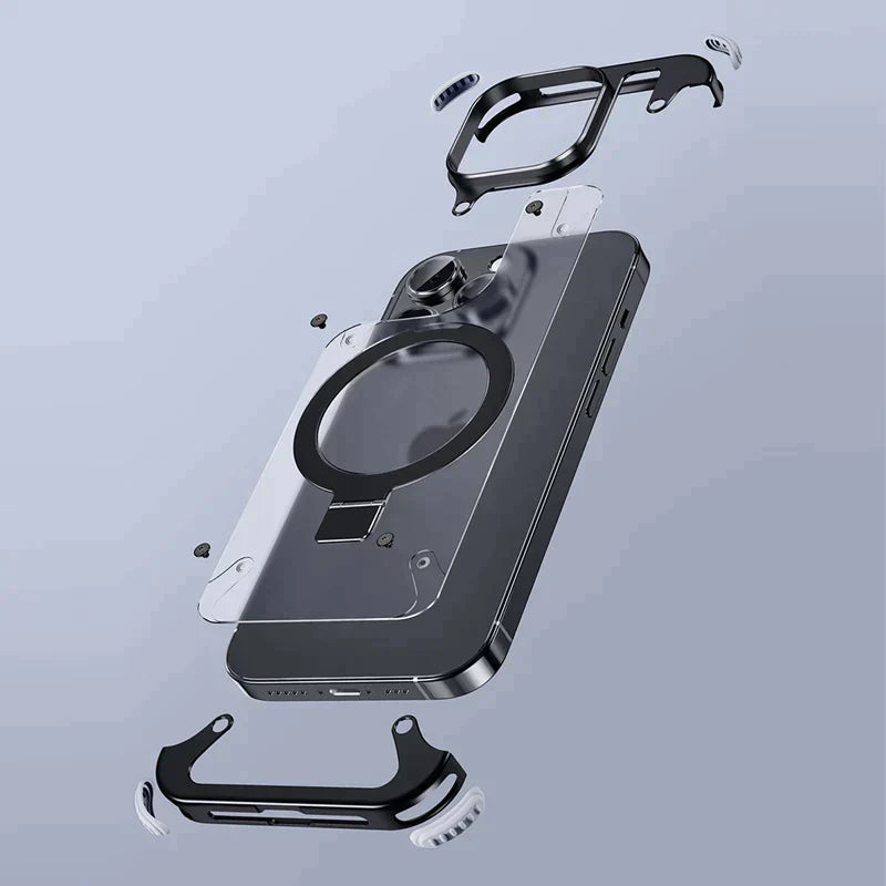 Aluminum Alloy Magnetic Stand Rimless Phone Case